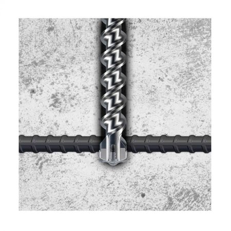 LACKMOND Beast Masonry Drill, 14 in, 12 Overall Length, 10 Cutting Depth, 4 Flutes, Spiral Flute, 10 Flut SDSPLUS41410